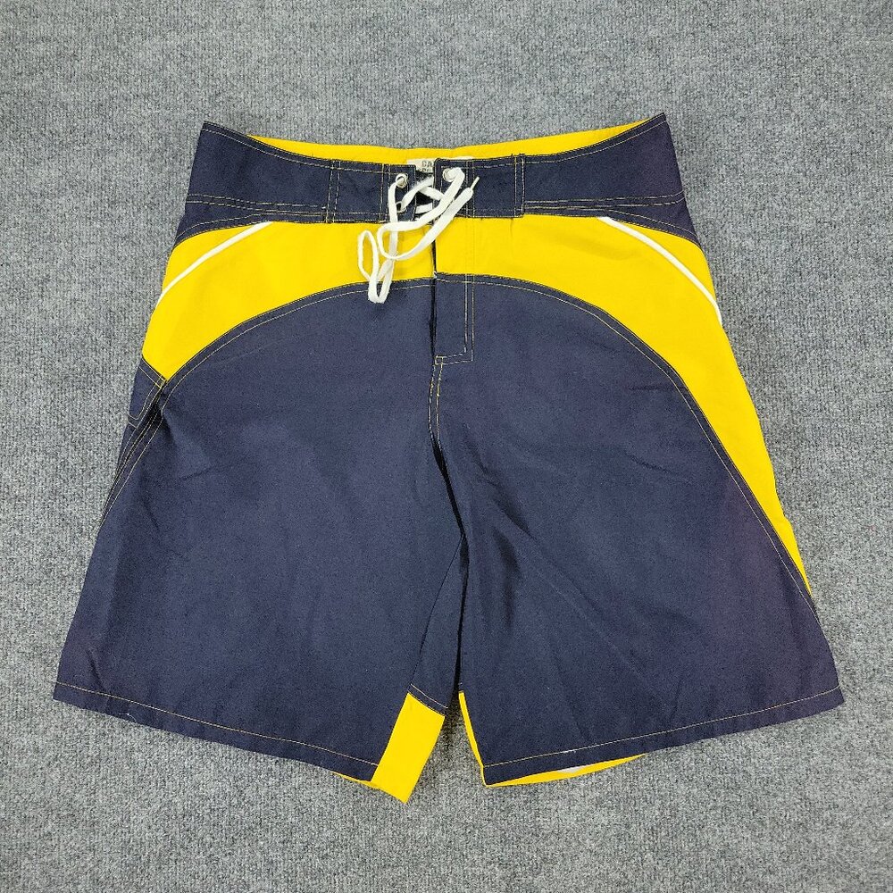 Corona Board Shorts Men's Large Blue Beer Logo Swim Surf Drawstring Pocket 35x11